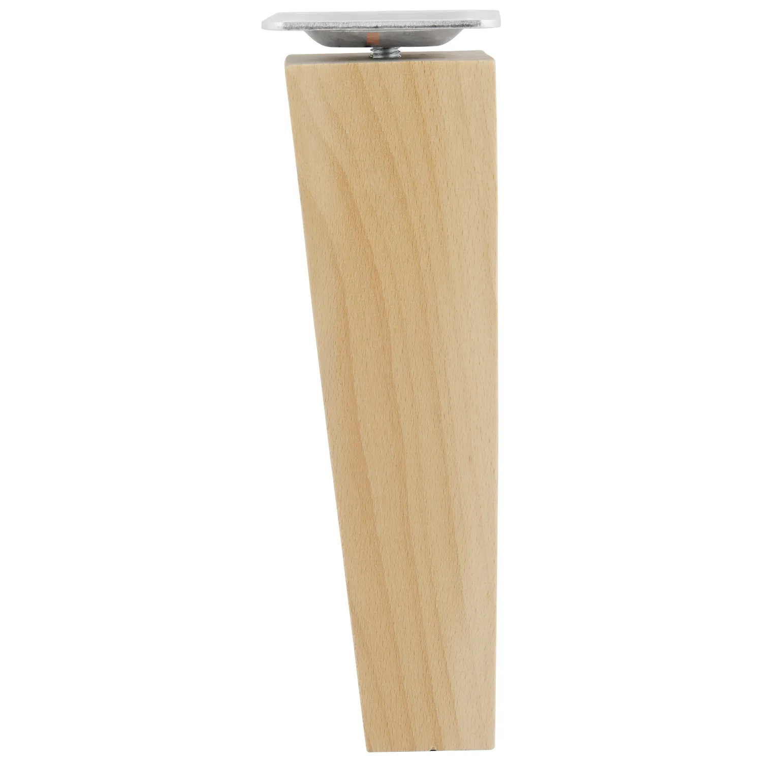Nóżki meblowe drewniane trapez skośne h-180 Naturalne + blachy ZESTAW