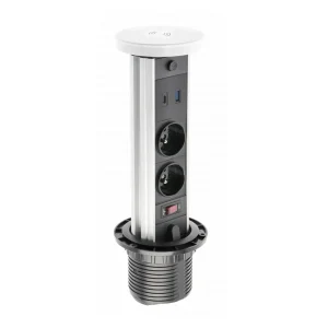 Gniazdo wpuszczane chowane w blat fi80 Camino Białe GTV