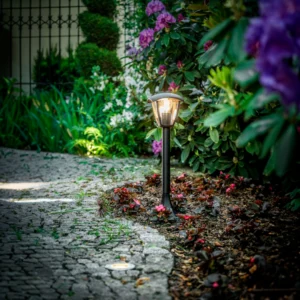Lampa ogrodowa stojąca słupek MARINA czarny GTV