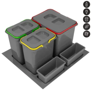 Kosz Segregator na śmieci Sortownik 60 1x15L 2x7L PRAKTIKO Rejs