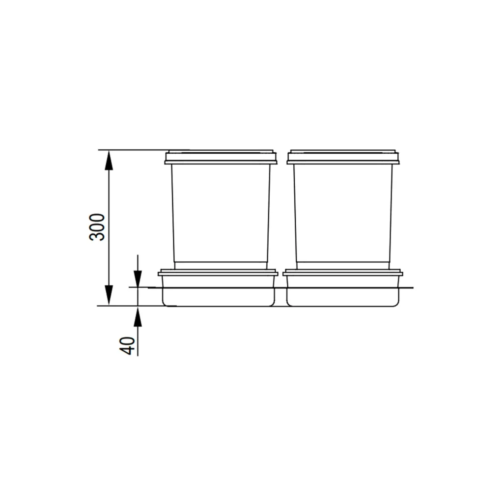 Kosz Segregator na śmieci Sortownik 60 1x15L 2x7L PRAKTIKO Rejs