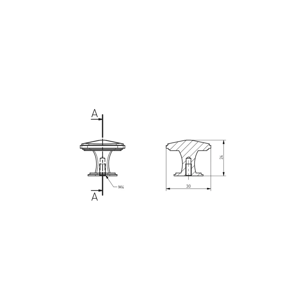 Uchwyt gałka meblowa Point 30x30mm Czarny mat GTV