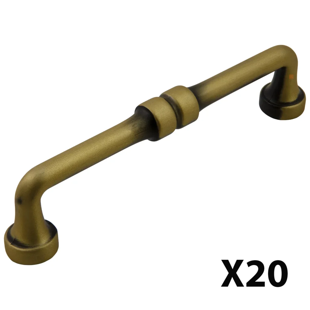 Uchwyt meblowy do szafek Baghdad rozstaw 128mm Stare złoto EMUCA