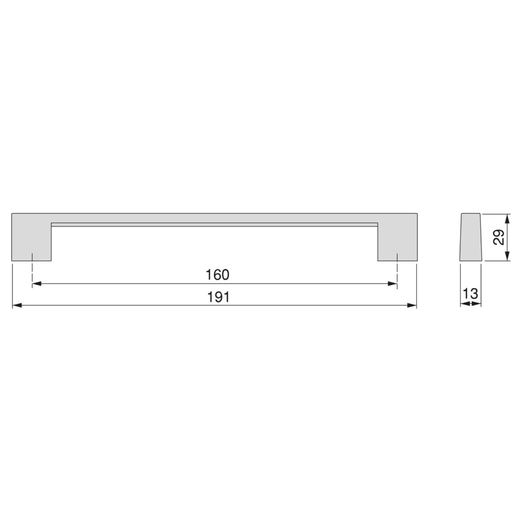 Uchwyt meblowy do szafek Memphis rozstaw 160mm Tytan EMUCA