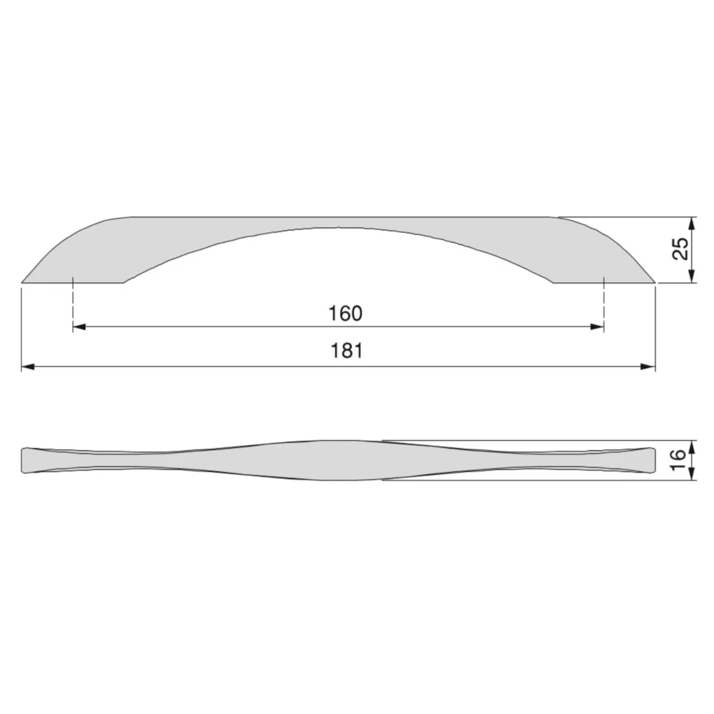 Uchwyt meblowy do szafek Varna rozstaw 160mm nikiel satynowy EMUCA