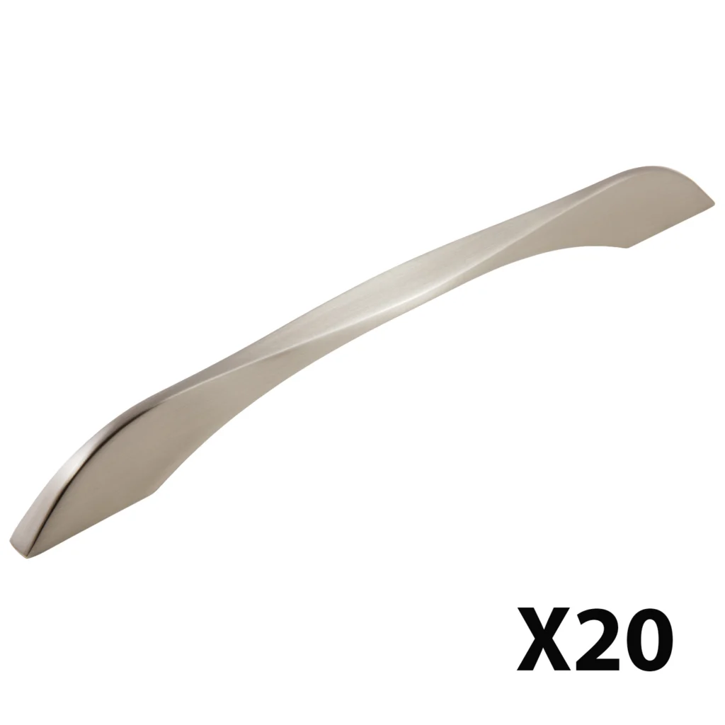 Uchwyt meblowy do szafek Varna rozstaw 224mm nikiel satynowy EMUCA - 20 Sztuk