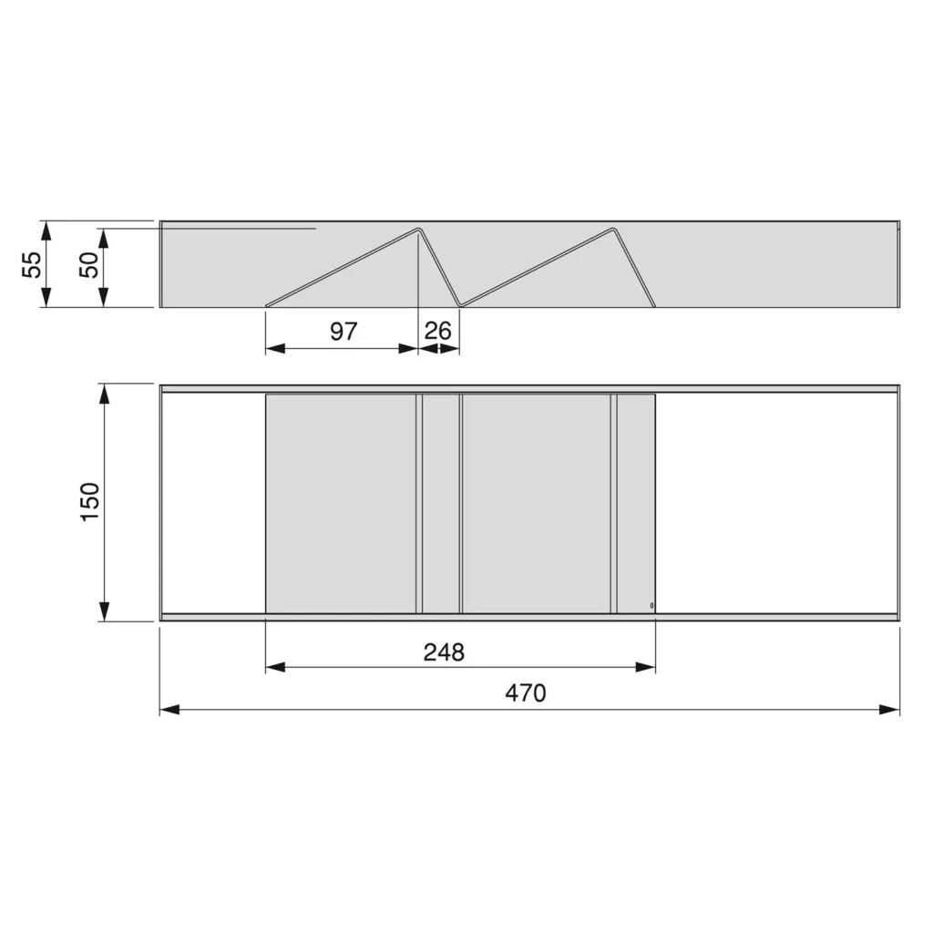 Organizer do szuflady Orderbox skośny 150x470mm EMUCA
