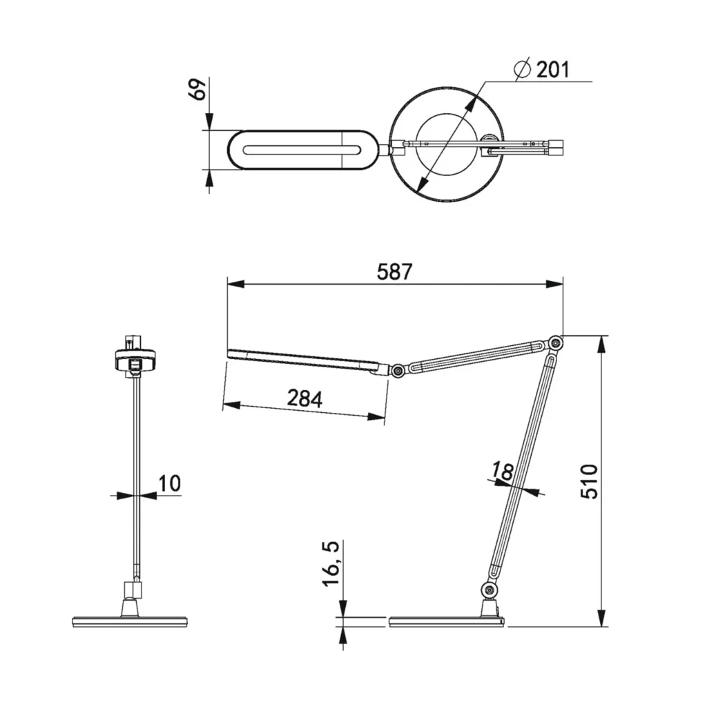 Lampka biurkowa K-BL1221 Srebrna z serii ALETTE