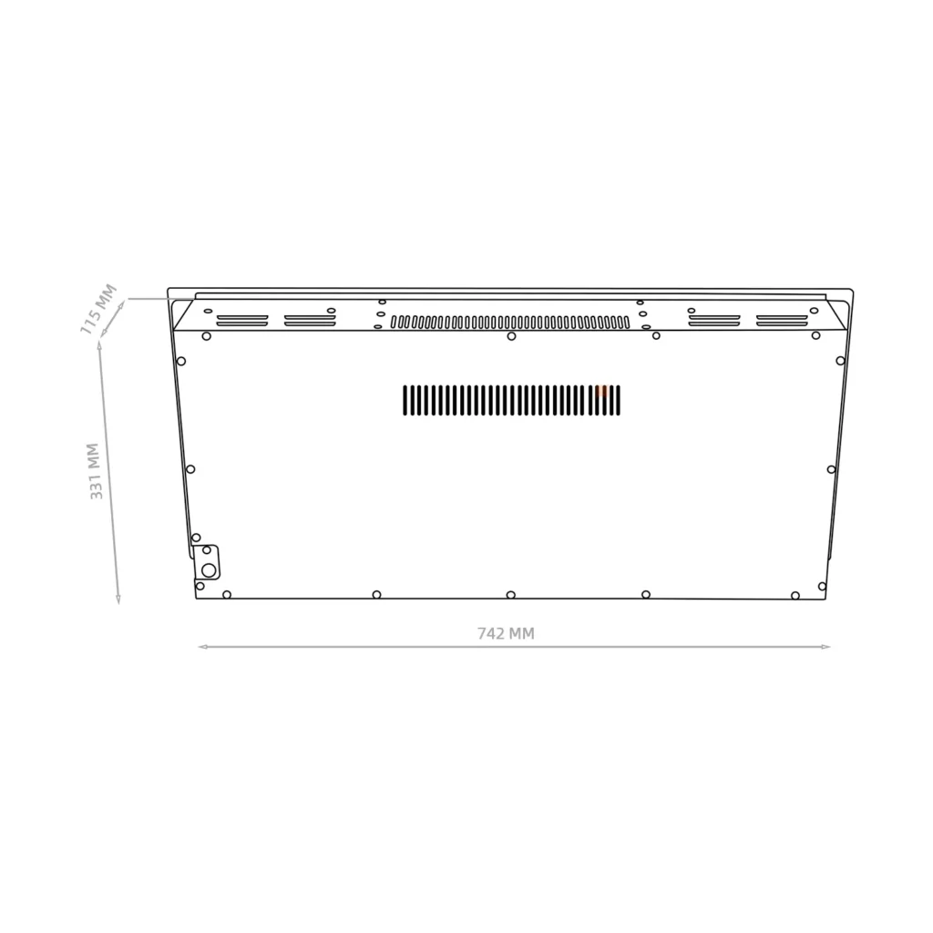 Kominek elektryczny wkład LED "B" 80x35cm konwektor - czarny