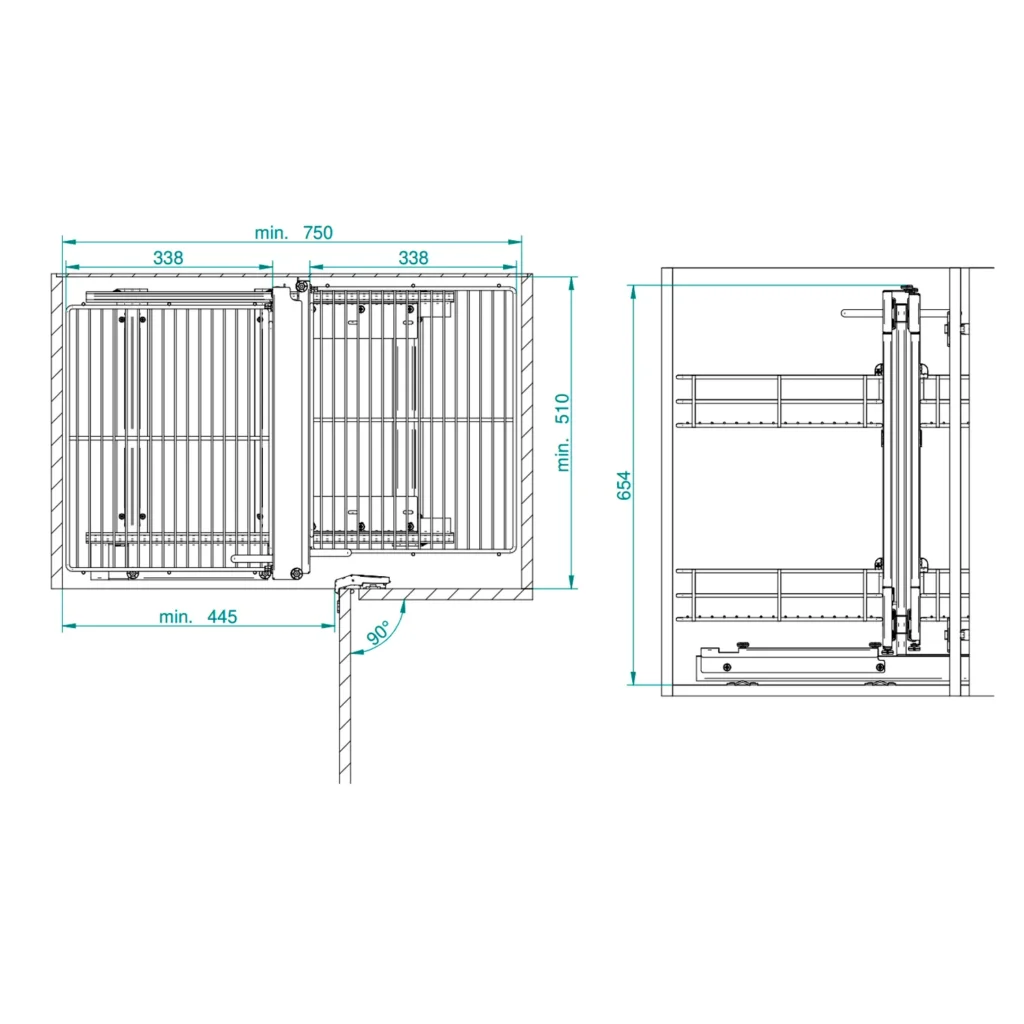 Kosz Cargo Magic Corner Maxima Classic 1000mm Lewy Rejs