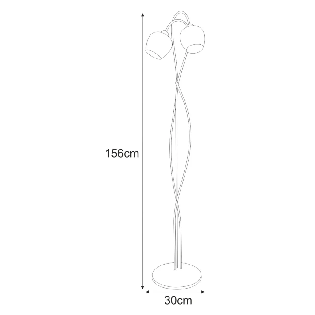 Lampa podłogowa z kloszami w kształcie kielichów K-5188 z serii BELLA