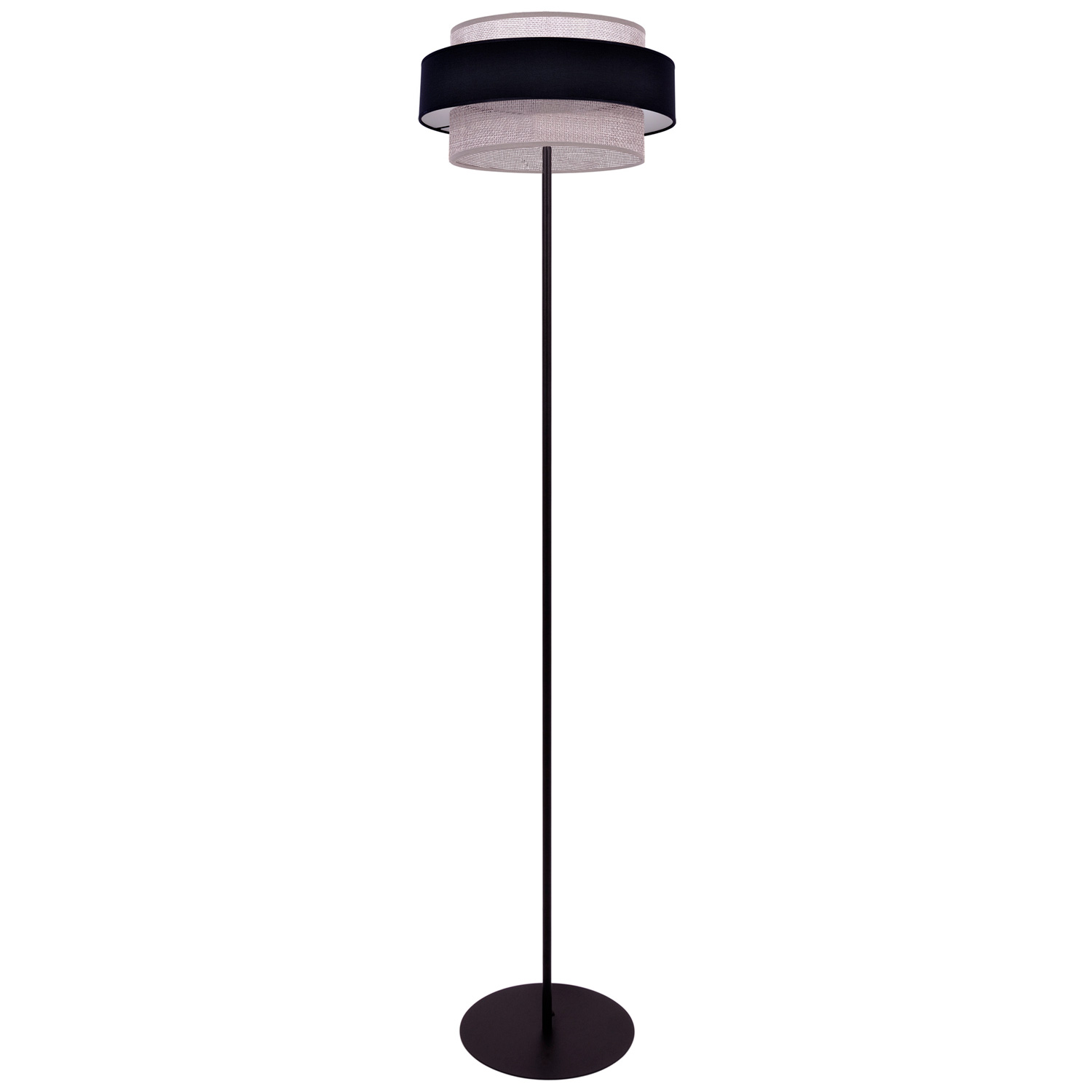 Lampa podłogowa z czarno-szarym abażurem K-5175 z serii ETELA