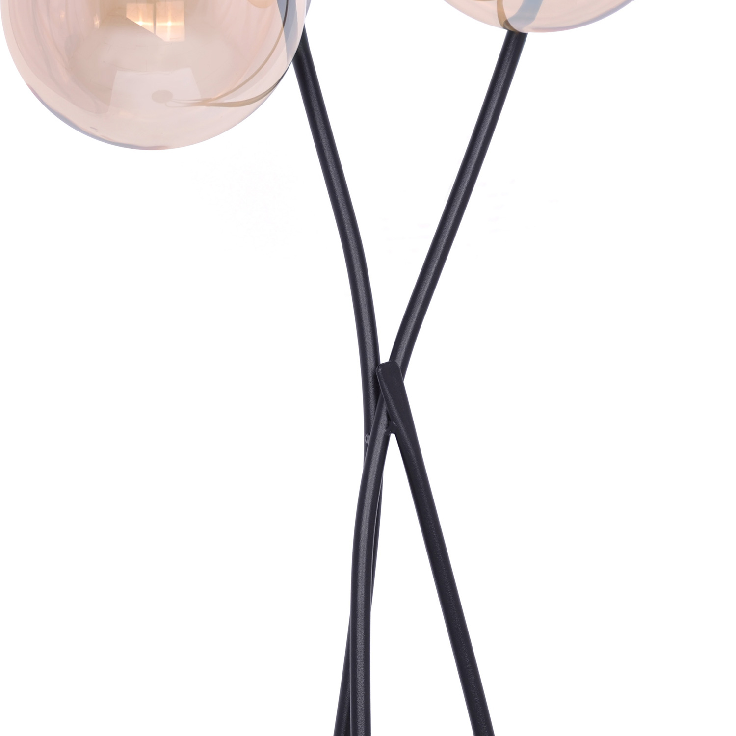 Lampa podłogowa z bursztynowymi okrągłymi kloszami K-5129 z serii FLORO