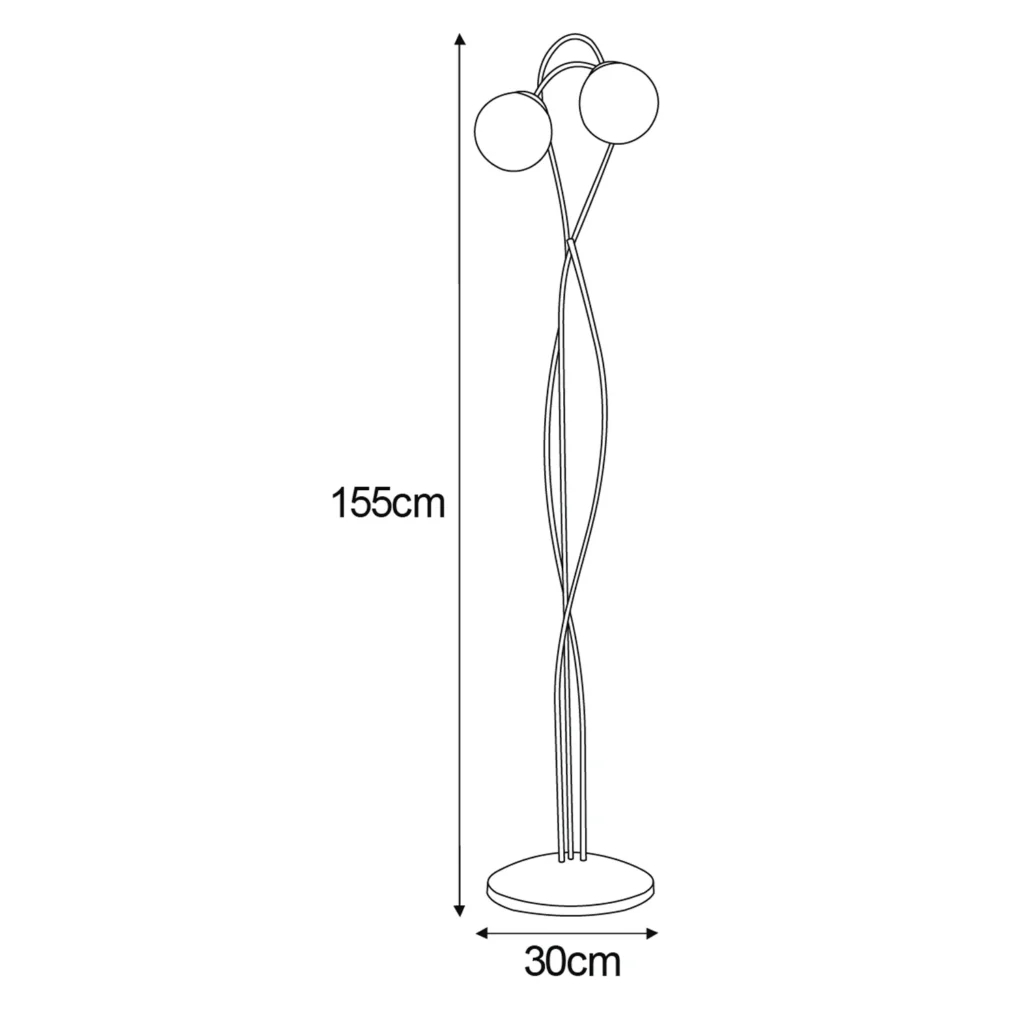 Lampa podłogowa z bursztynowymi okrągłymi kloszami K-5129 z serii FLORO