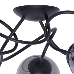 Lampa sufitowa z grafitowymi okrągłymi kloszami K-5116 z serii RUBI