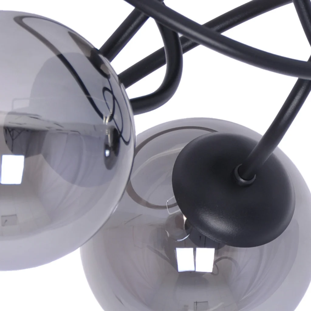 Lampa sufitowa z grafitowymi okrągłymi kloszami K-5116 z serii RUBI