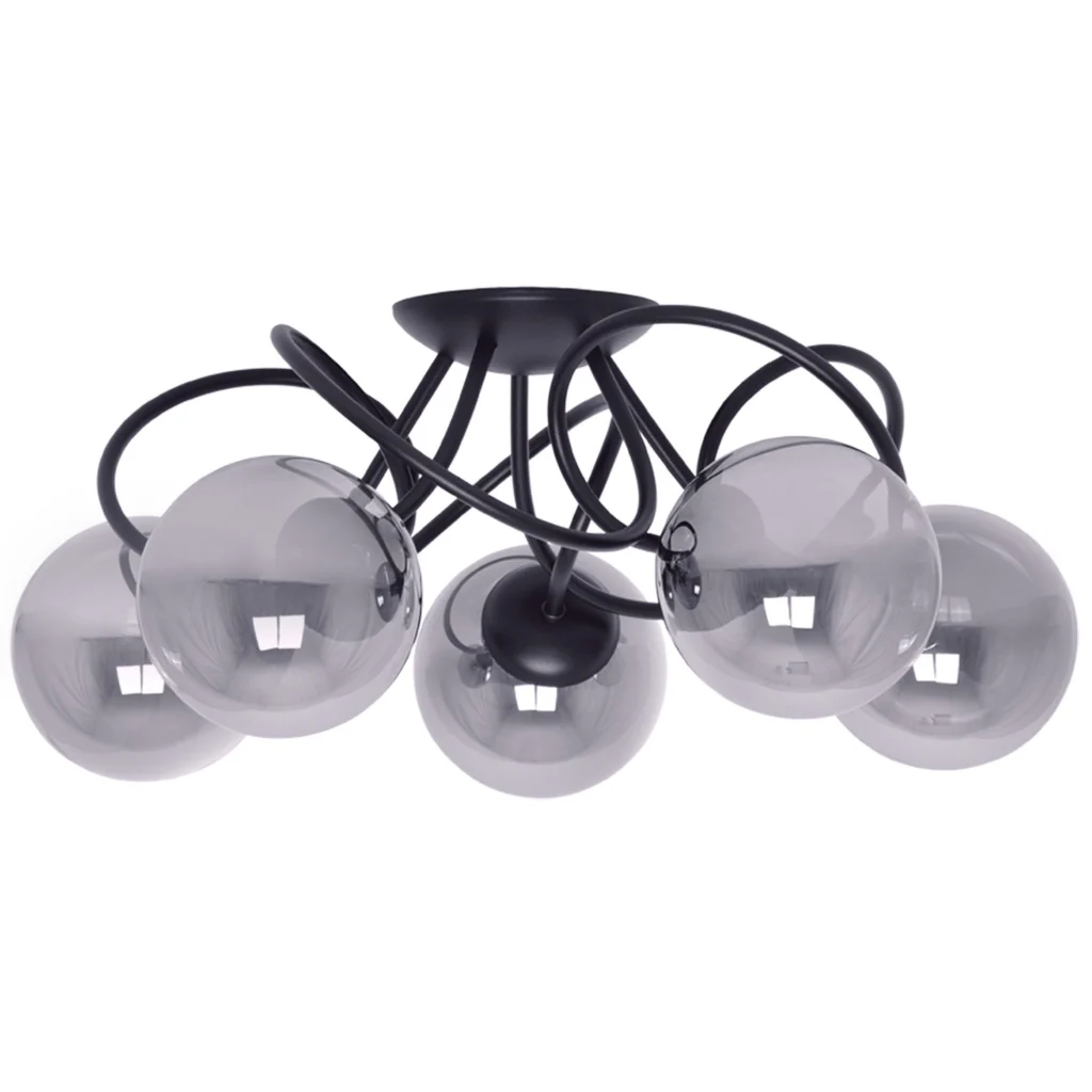 Lampa sufitowa z grafitowymi okrągłymi kloszami K-5117 z serii RUBI