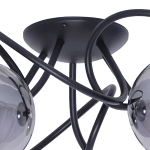 Lampa sufitowa z grafitowymi okrągłymi kloszami K-5117 z serii RUBI
