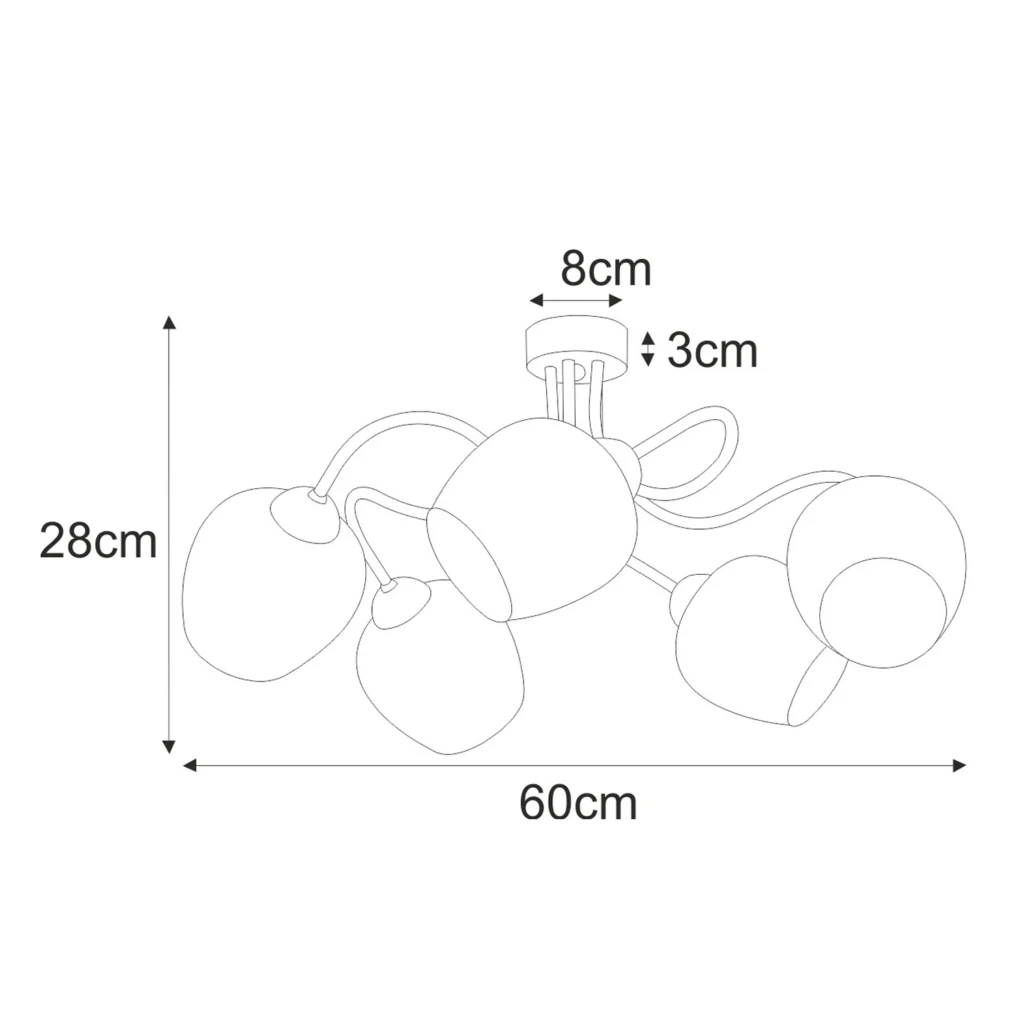 Lampa sufitowa z kloszami w kształcie kielichów K-5186 z serii BELLA