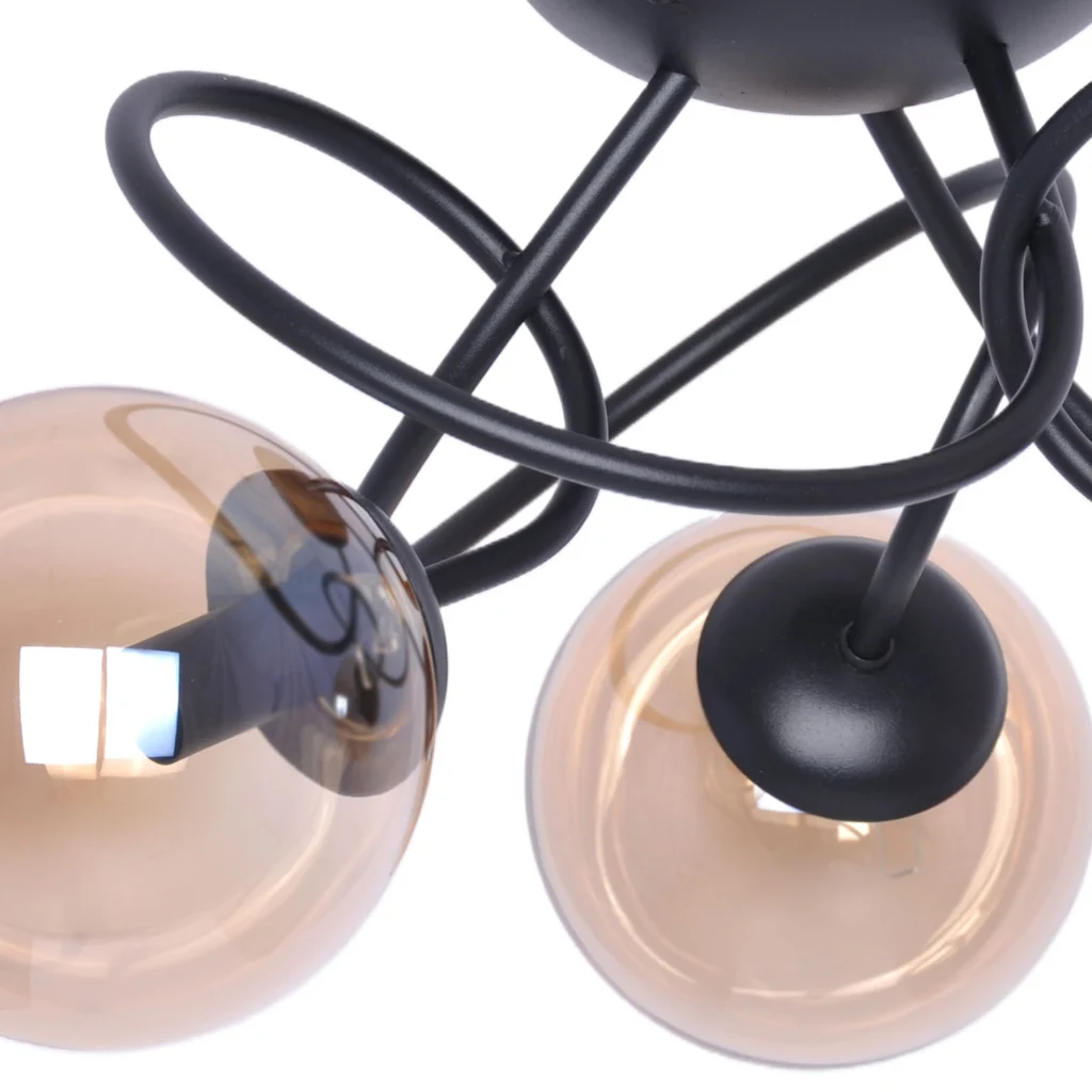 Lampa sufitowa z bursztynowymi okrągłymi kloszami K-5126 z serii FLORO