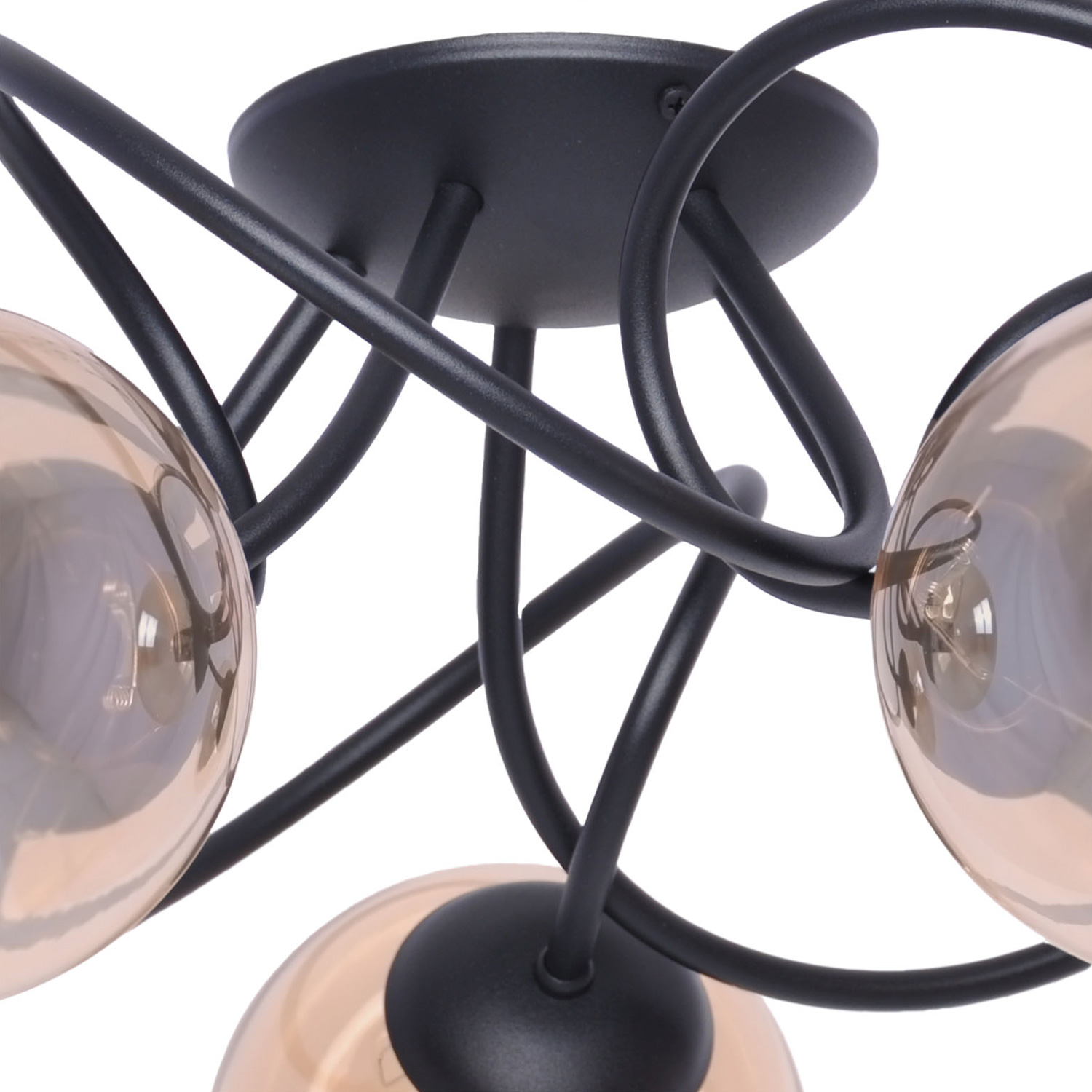 Lampa sufitowa z bursztynowymi okrągłymi kloszami K-5127 z serii FLORO
