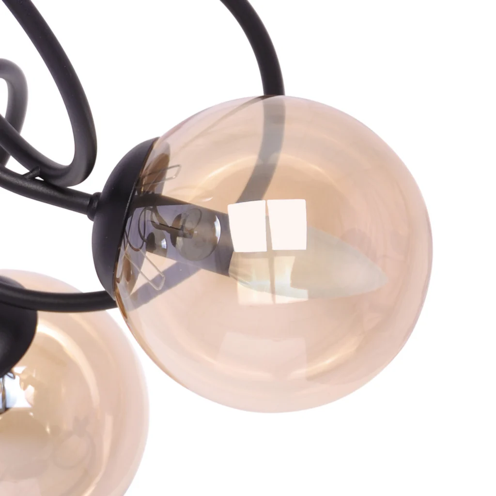Lampa sufitowa z bursztynowymi okrągłymi kloszami K-5127 z serii FLORO