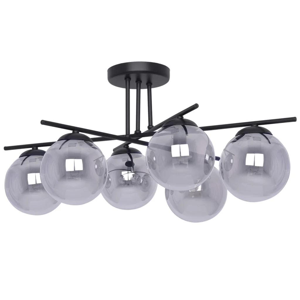 Lampa sufitowa z grafitowymi okrągłymi kloszami K-5167 z serii GAMMA
