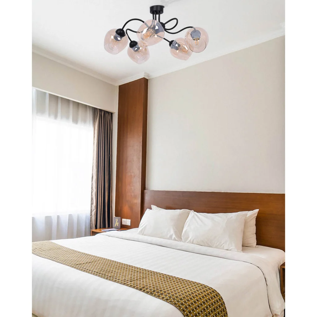 Lampa sufitowa z bursztynowymi kloszami K-5191 z serii DIUNA