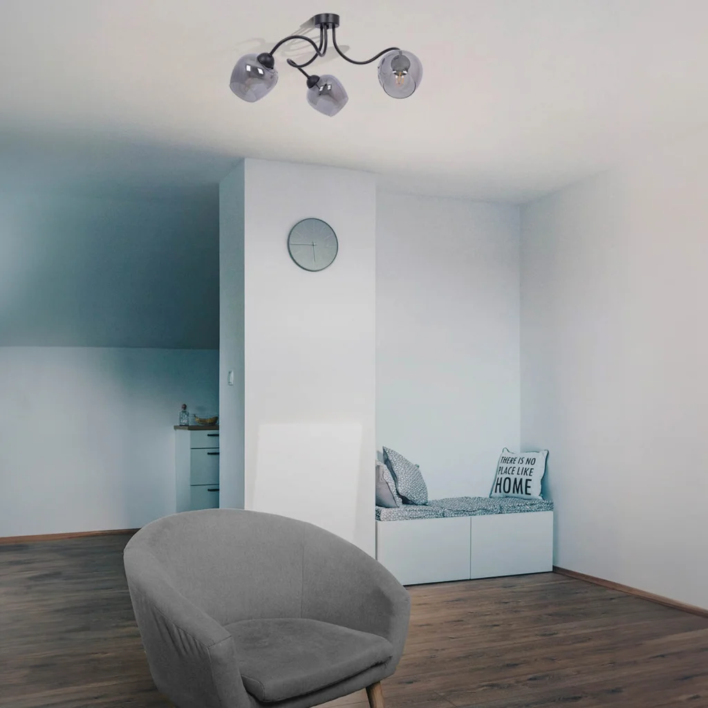 Lampa sufitowa z grafitowymi kloszami K-5195 z serii SARA