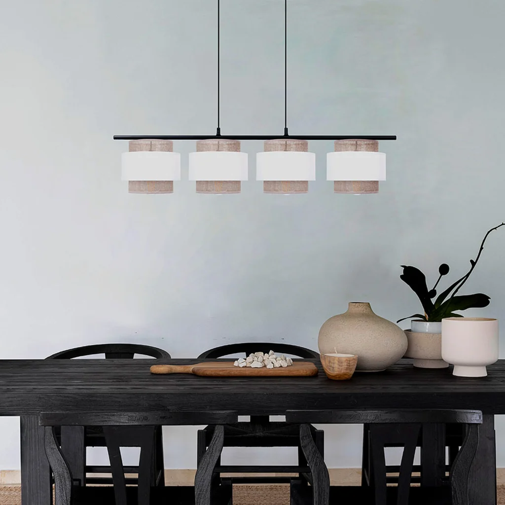 Lampa wisząca boho K-5273 z serii CEZAR biało-beżowa