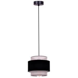 Lampa wisząca z czarno-szarym abażurem K-5170 z serii ETELA