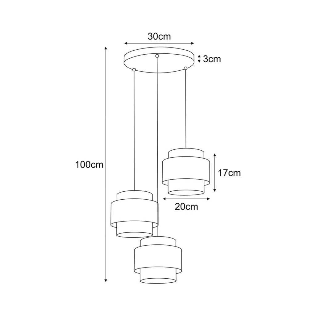 Lampa wisząca z czarno-szarymi abażurami K-5172 z serii ETELA