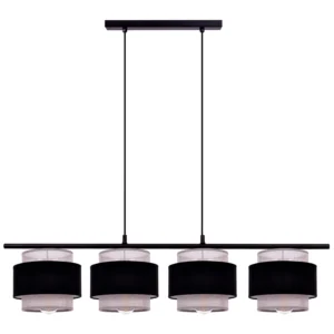 Lampa wisząca z czarno-szarymi abażurami K-5173 z serii ETELA