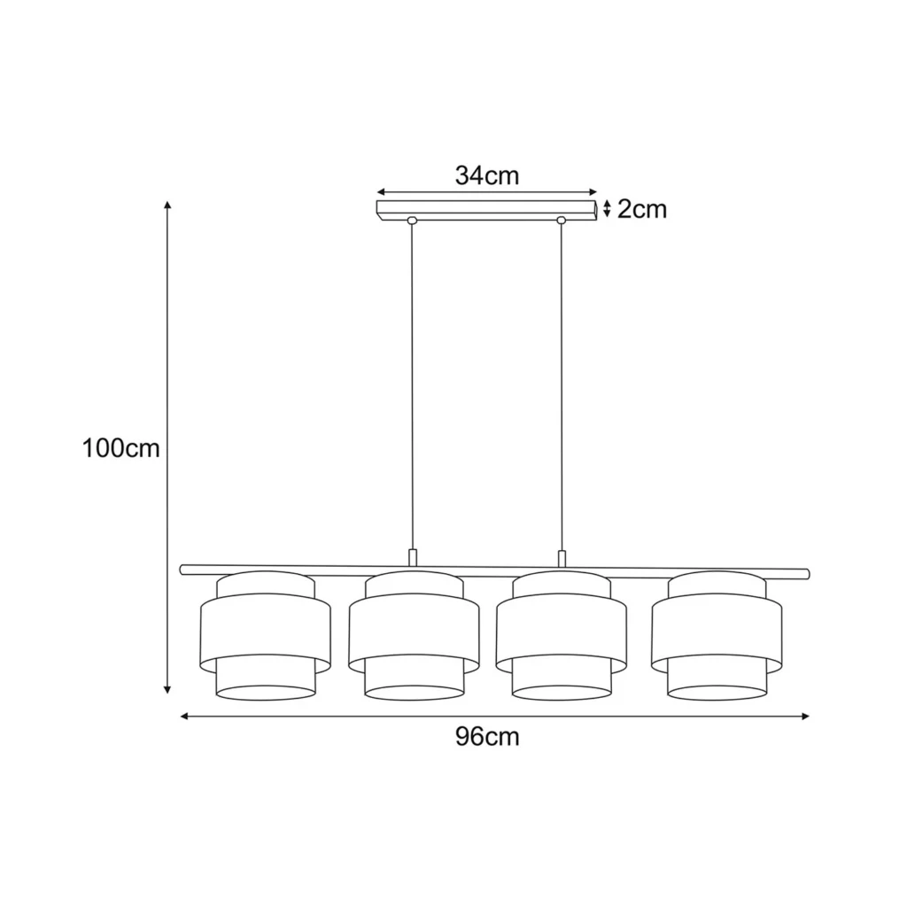 Lampa wisząca z czarno-szarymi abażurami K-5173 z serii ETELA