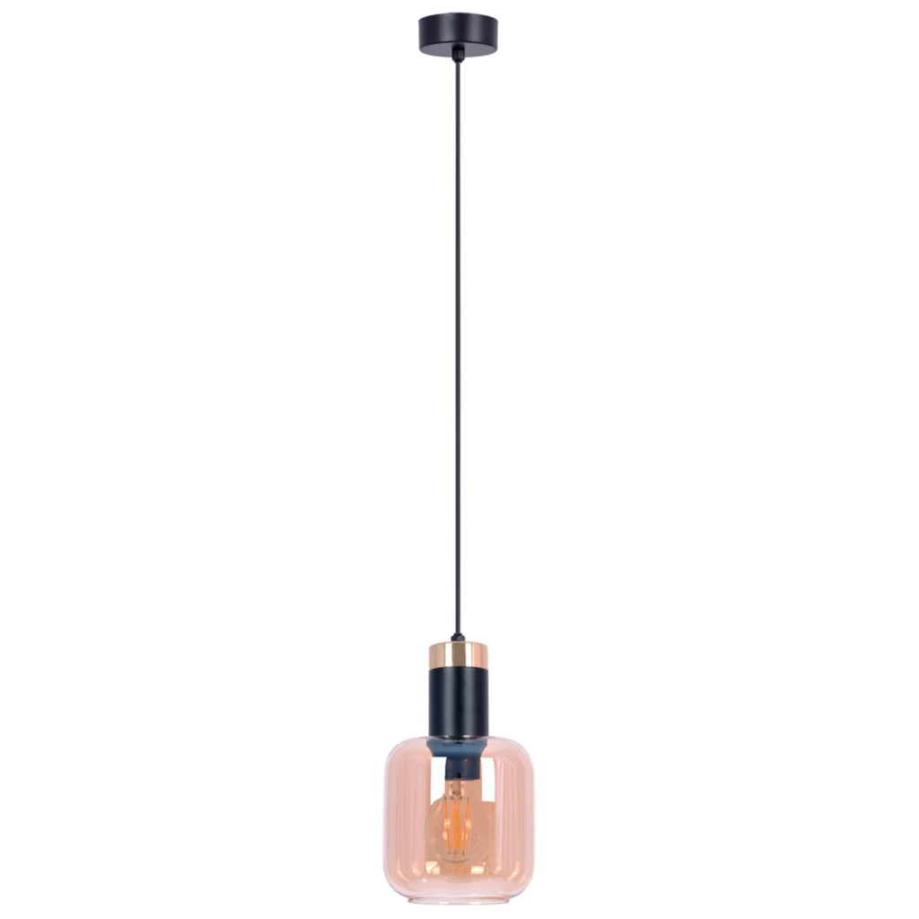 Lampa wisząca z bursztynowym kloszem K-5265 z serii DOKA