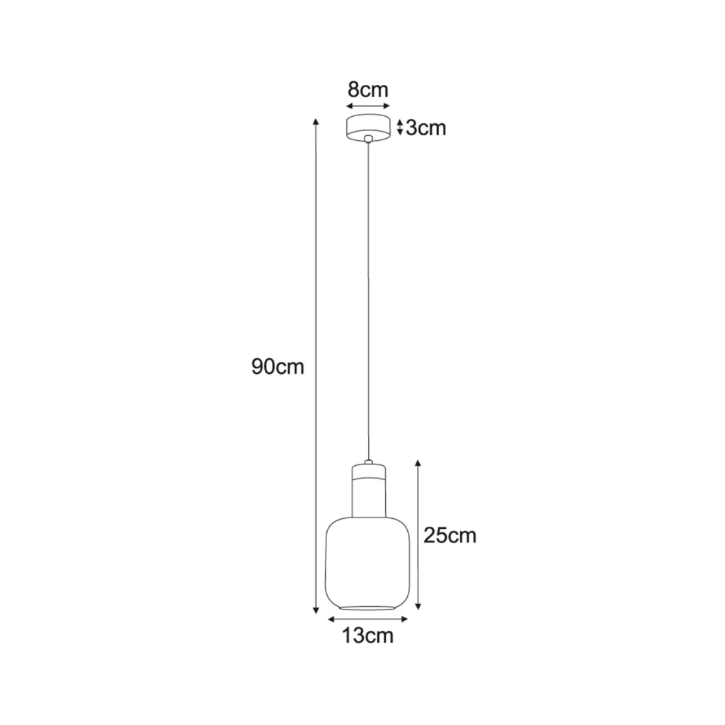 Lampa wisząca z bursztynowym kloszem K-5265 z serii DOKA