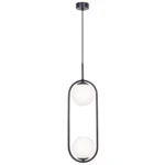 Lampa wisząca z białymi okrągłymi kloszami K-5101 z serii PARVA czarna