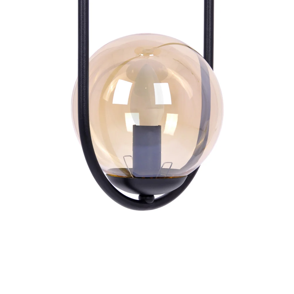 Lampa wisząca z bursztynowym okrągłym kloszem K-5120 z serii VENTA