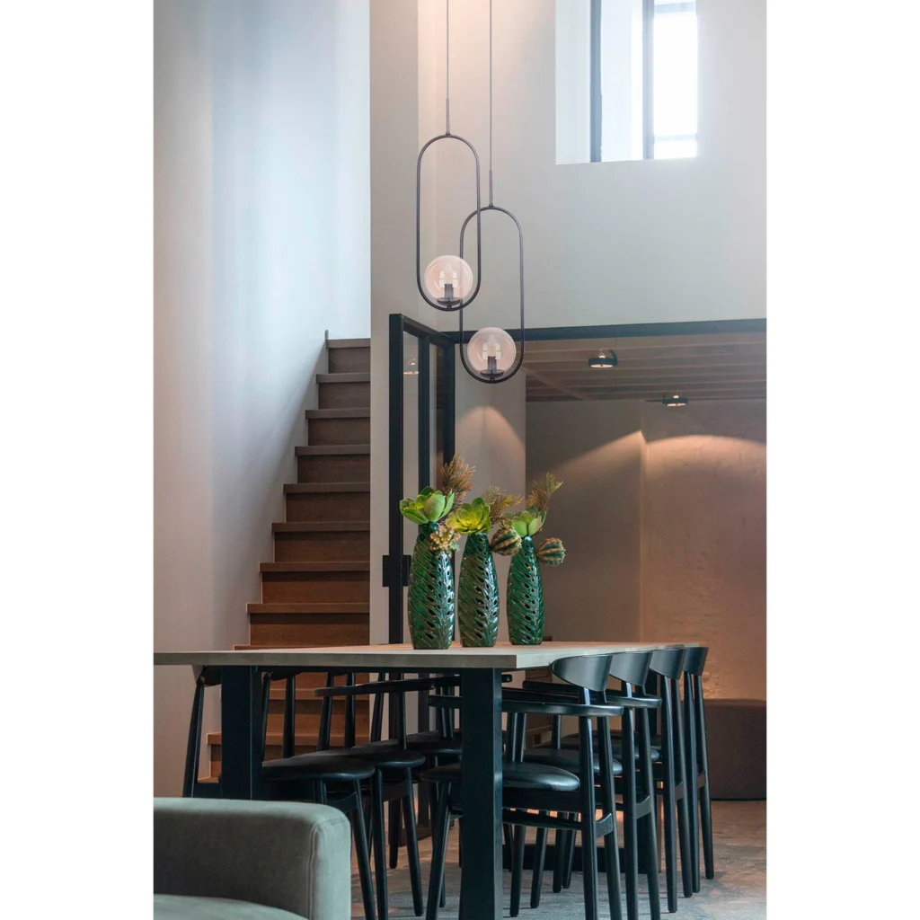 Lampa wisząca z bursztynowym okrągłym kloszem K-5120 z serii VENTA