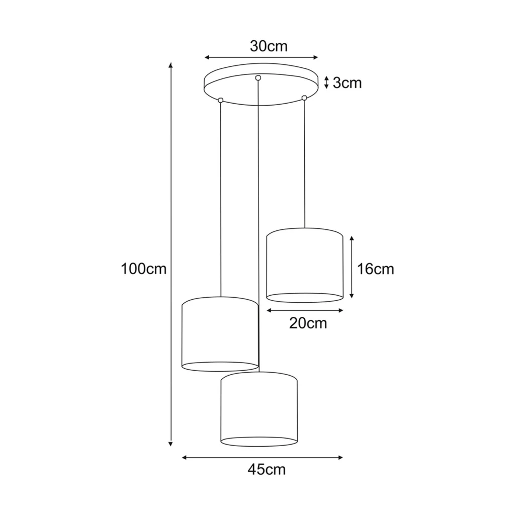 Lampa wisząca z ozdobnymi abażurami K-5222 z serii ZIMBO