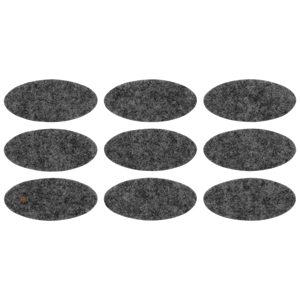 Samoprzylepne podkładki filcowe pod meble elipsa 20x44 mm- 9szt - Szare