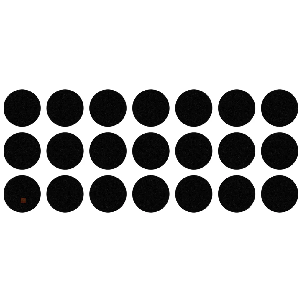 Samoprzylepne podkładki filcowe pod meble fi20 mm - 21szt - Czarne