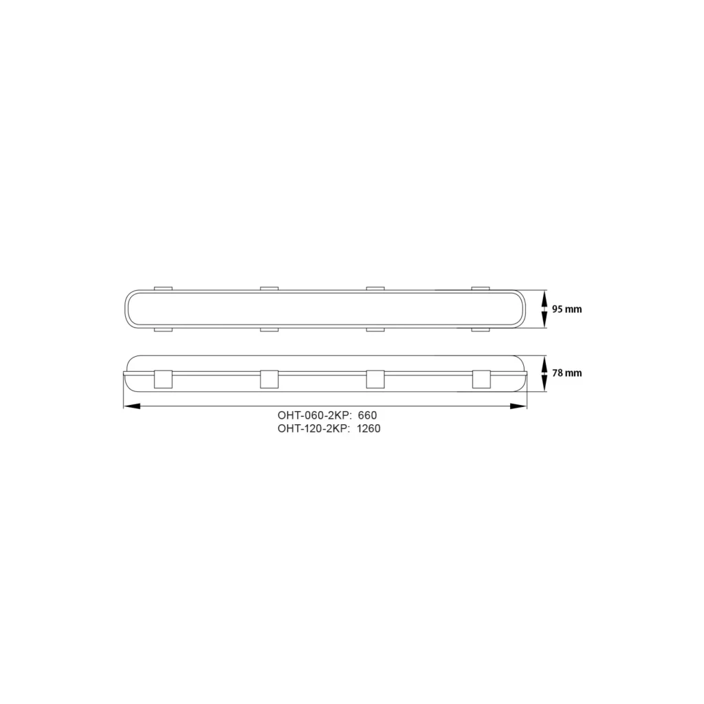 Oprawa hermetyczna Lampa EMPTY T8 2x36W IP65 1260mm BEMKO
