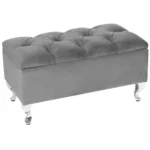 Ławka pikowana otwierana skrzynia VERONA CR - Szary