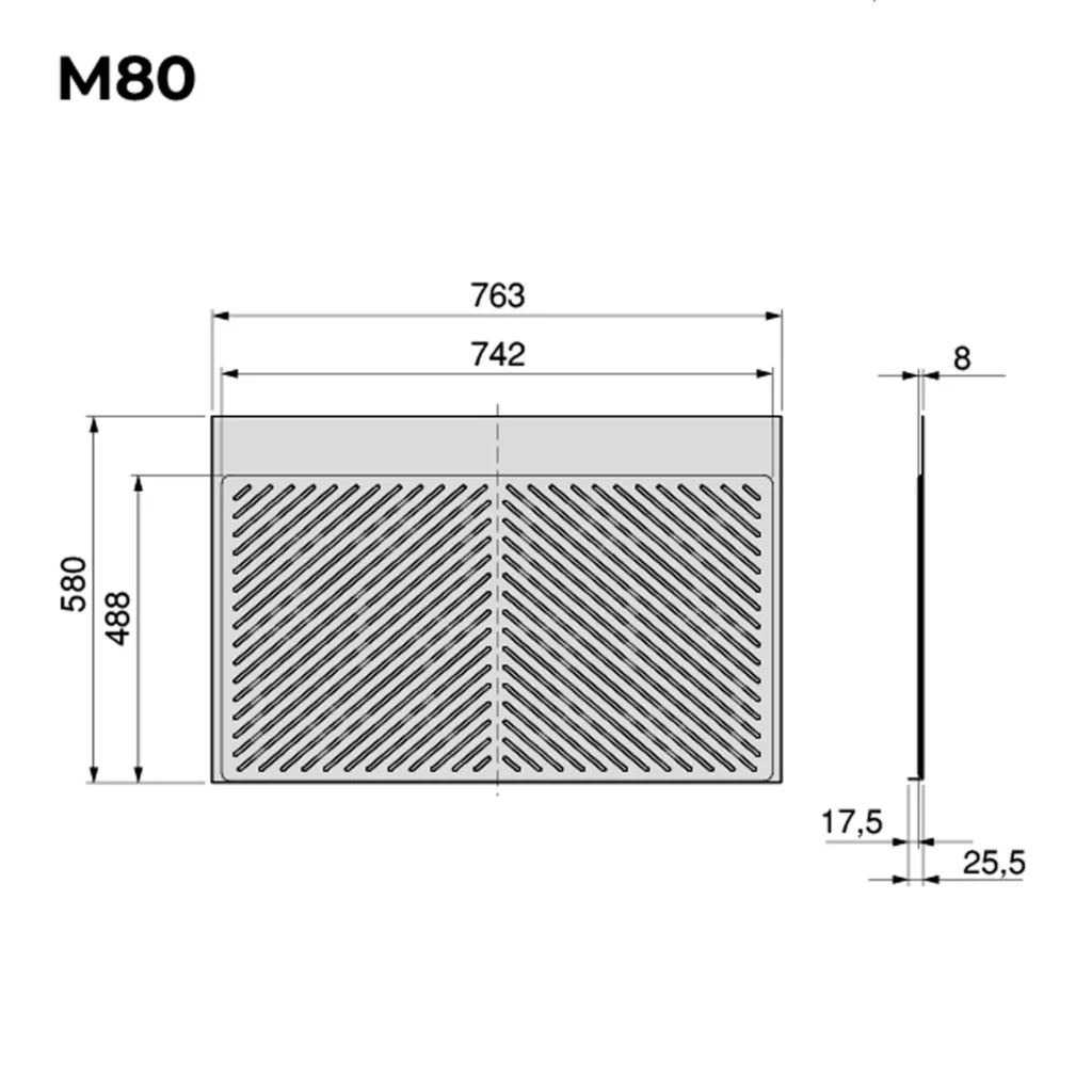 Panel ochronny do dna szafki M80 Sink Antracyt Emuca