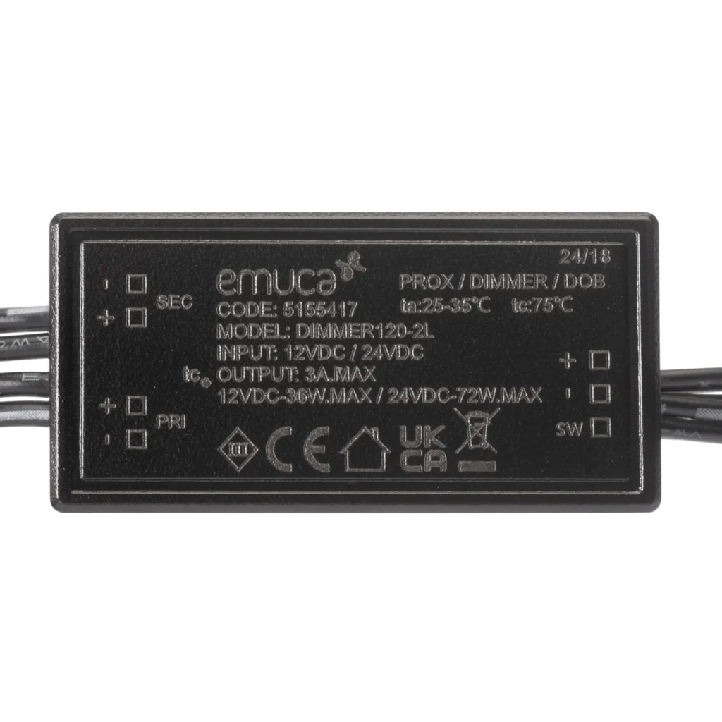 Włącznik Smart switch/dimmer DOUBLE do opraw LED 12V/24V DC Czarny Emuca