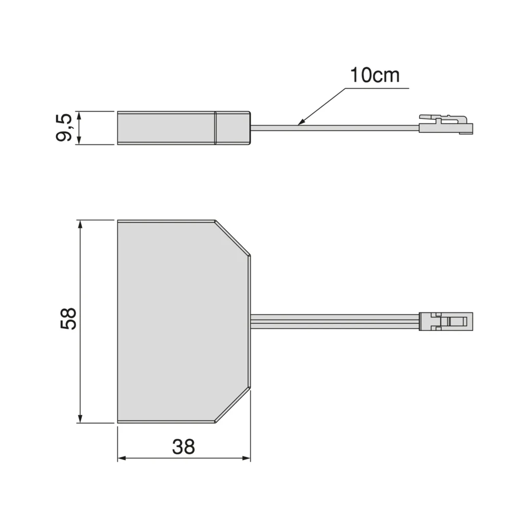 Kabel dystrybucyjny z 6 gniazdami i jednym wlotem 12V/24V DC MINILED Emuca