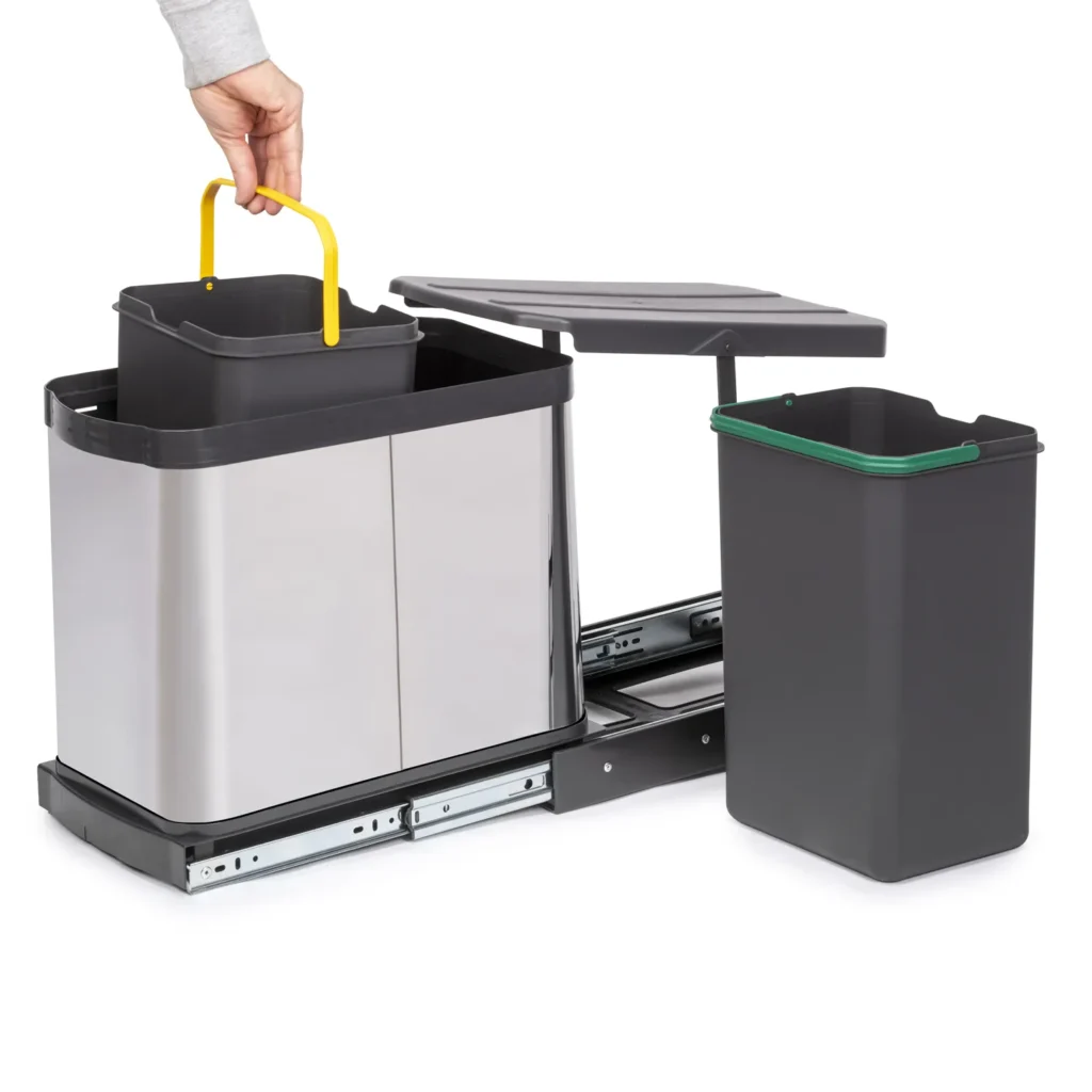 Kosz segregator na śmieci wysuwany 2x12L Inox EMUCA