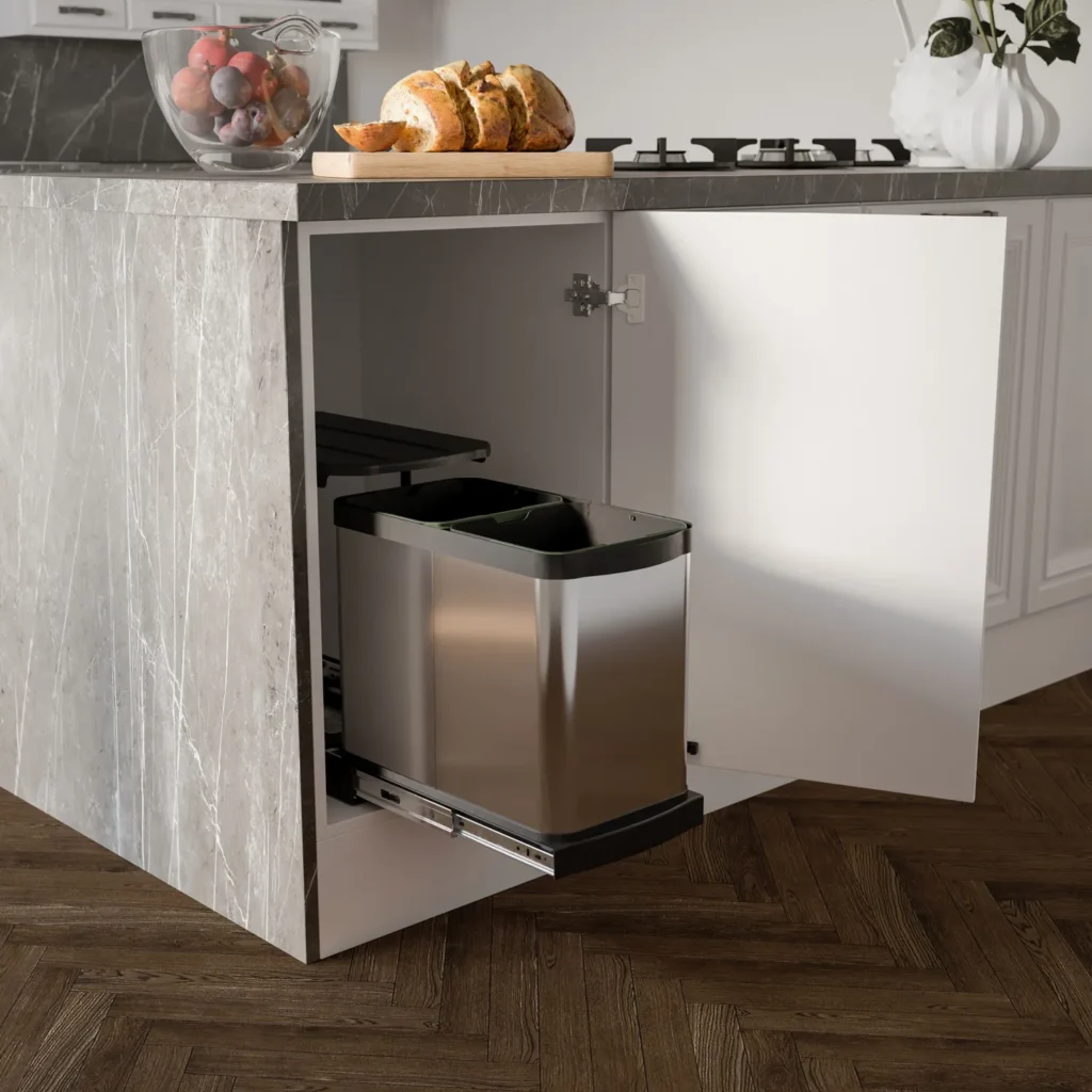 Kosz segregator na śmieci wysuwany 2x12L Inox EMUCA