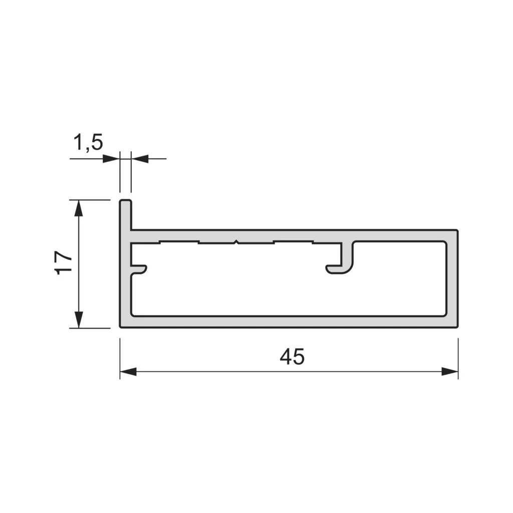 Profil do szklanych drzwi Plus 4 (14+4) Placard 2.35m - mat